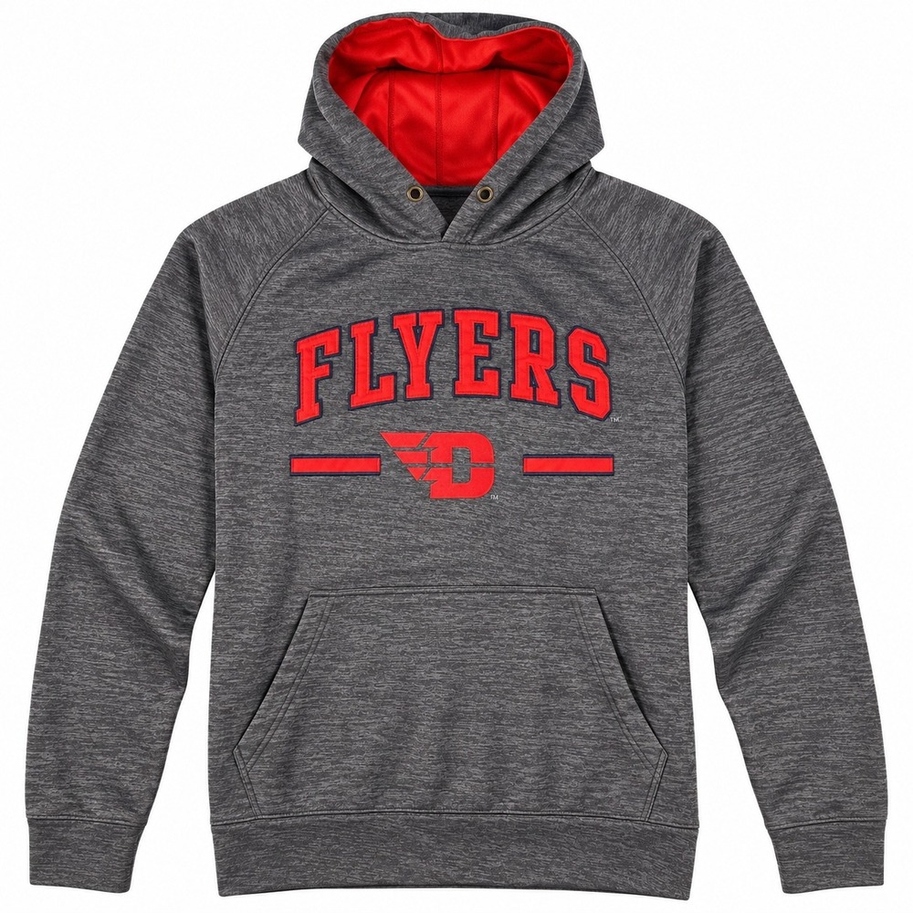 Colosseum Dayton Flyers Hoodie Mens Large Charcoal Grey Red NCAA Sweatshirt